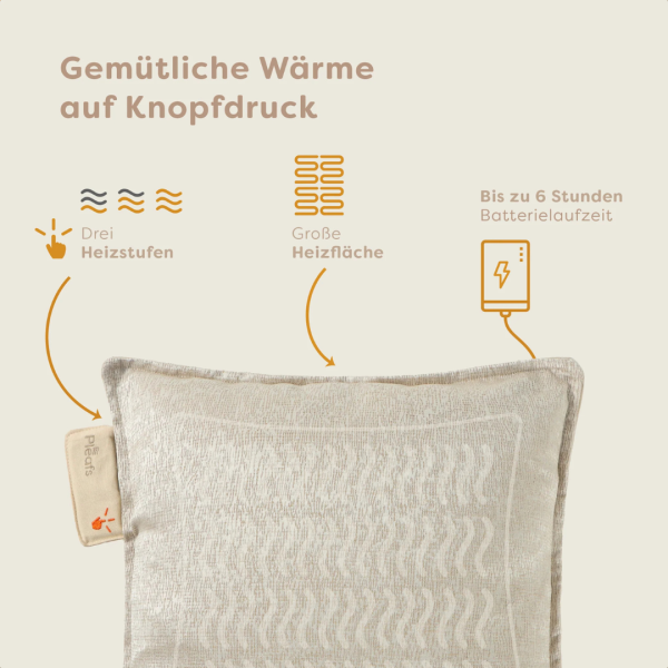 Pleafs Heizkissen Boho 45x45cm Dark Vanilla, 1 Stk